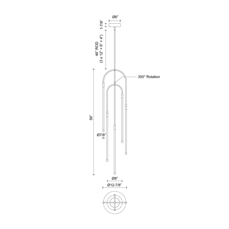 Honour 5 - Light LED Pendant, Urban Bronze