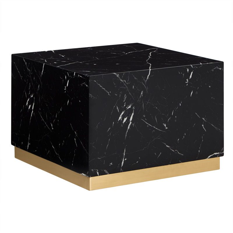 Roman Coffee Table, 16" H x 23.6" W x 23.6" D, Black