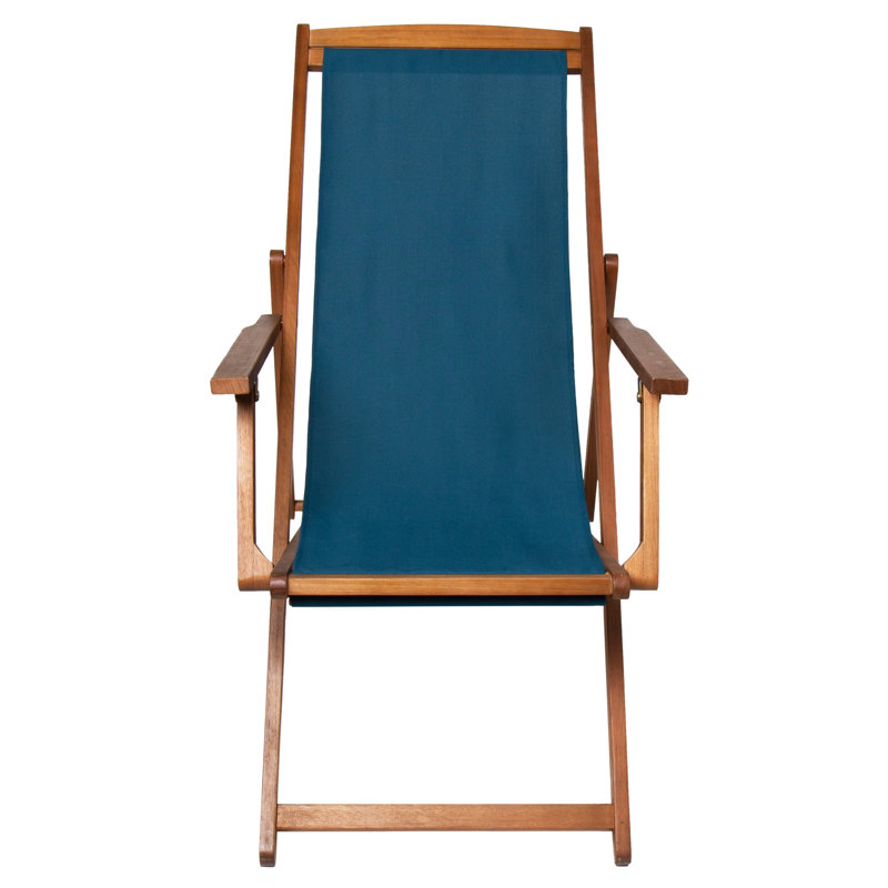 Hartz Reclining and Folding Deck Chair, Blue