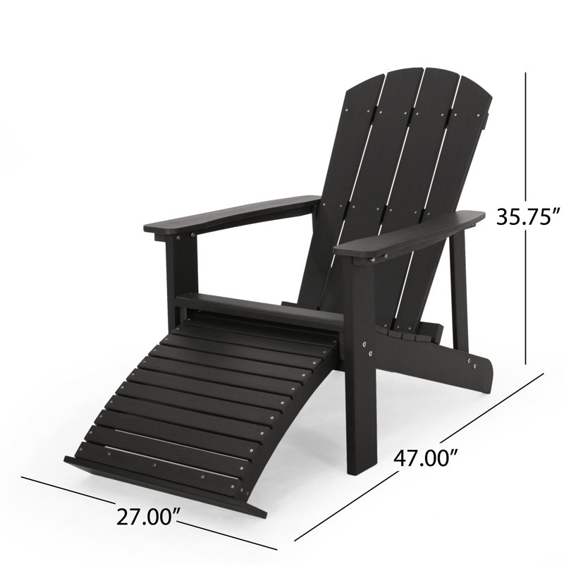 Chaise Adirondack pliante Aspasja, Noir, noir, noir, noir