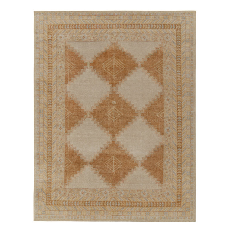 Distressed Homage Wool Geometric Area Rug, Rectangle 10' x 14'