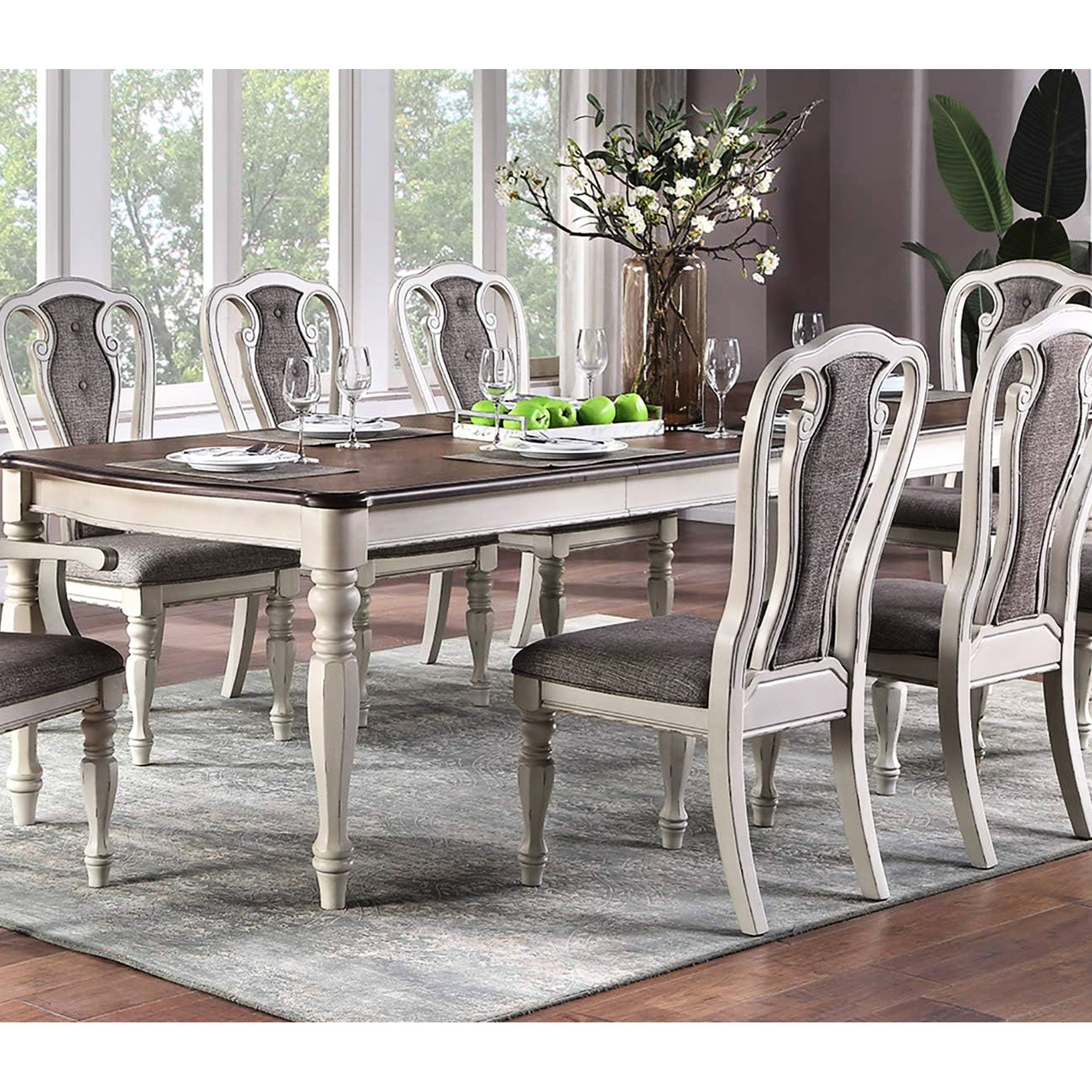 Rectangular Oak Table Wildon Home® Contemporary 9pc Dining Rectangular Oak Table With 2 ...