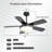 42 Inch Black Ceiling Fan With 22W LED Light And Remote Control MDF Blades Reversible DC Motor-2021408824