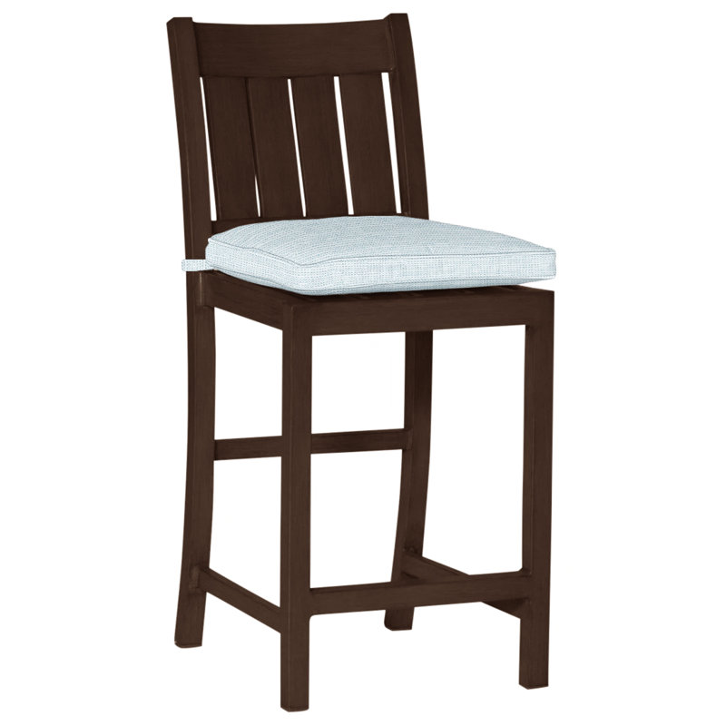 Tabouret de comptoir d'extérieur club 24 po, Welt, Ciel de papier, Acajou