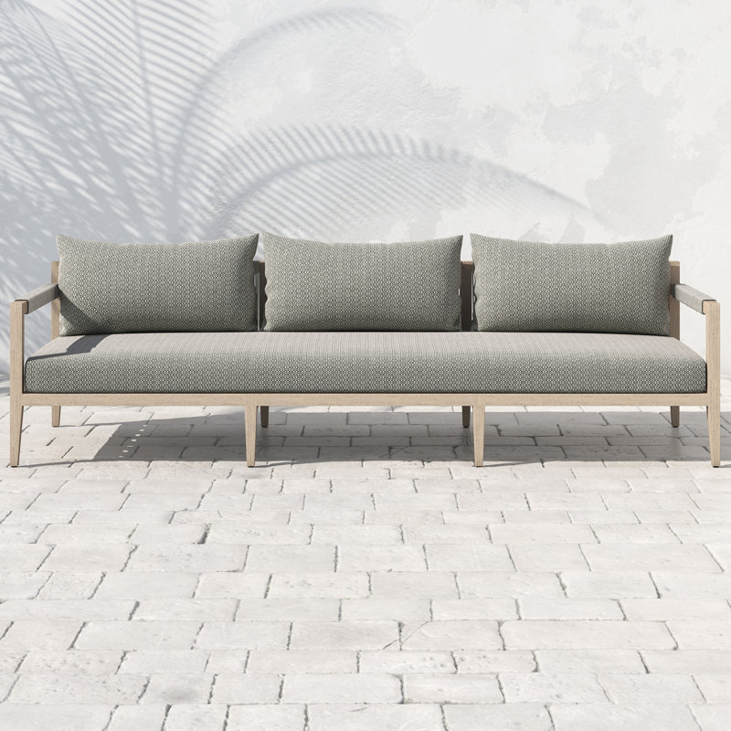 Sherwood Outdoor 3 - Seat Patio Sofa, Washed Brown, Faye Sand