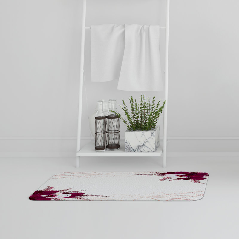 Aiva Non-Slip Bath Rug, Purple Floral 5