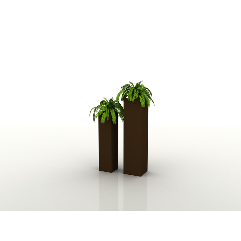 Square Tower Planter, Bronze, 31.5" H x 7.75" W x 7.75" D