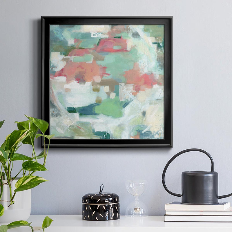 Island Harmony - Reproduction d'art textuel sur toile encadrée, H 26,5 po x l 26,5 po x P 1,5 po, Noir