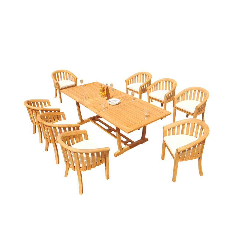 Lenong Outdoor 9 - Piece Teak Dining Set