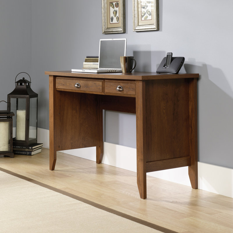 Sowders Solid Wood Base Writing Desk, Oiled Oak