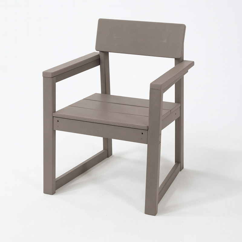 Fauteuils d'extérieur et de jardin en PEHD couleur bois antique avec dossier, Bois