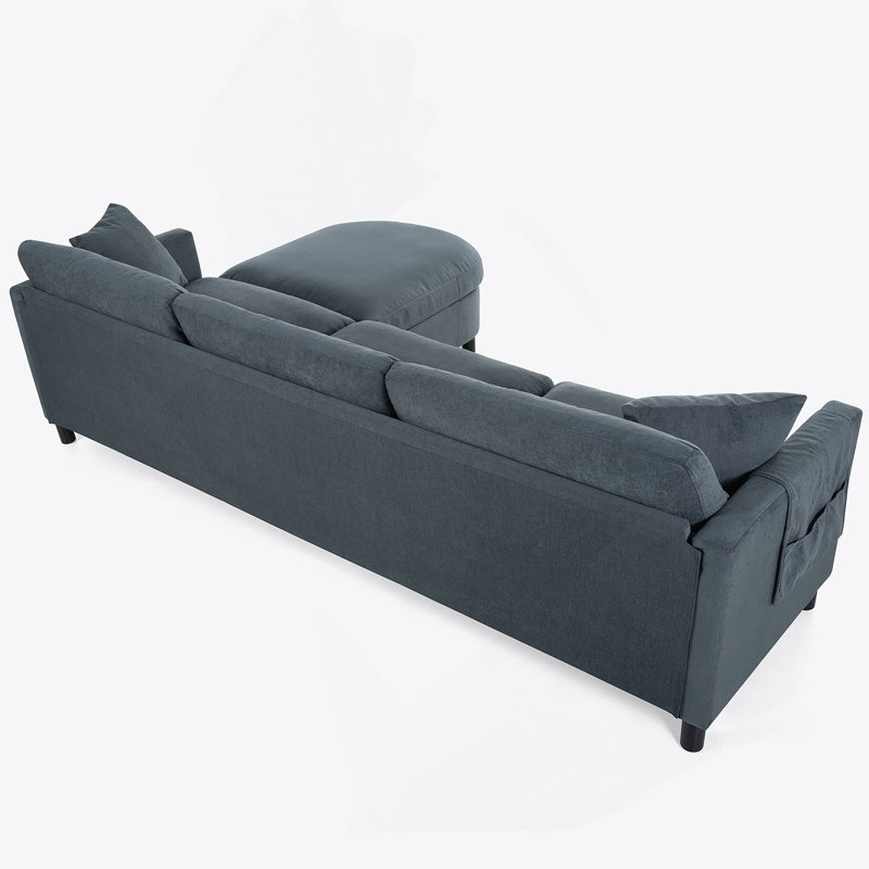 Canapé modulaire 107,87 pi avec 1 repose-pieds, coussin de siège et coussin de dossier amovible