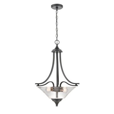 3 lumières 19 po Luminaire suspendu noir mat