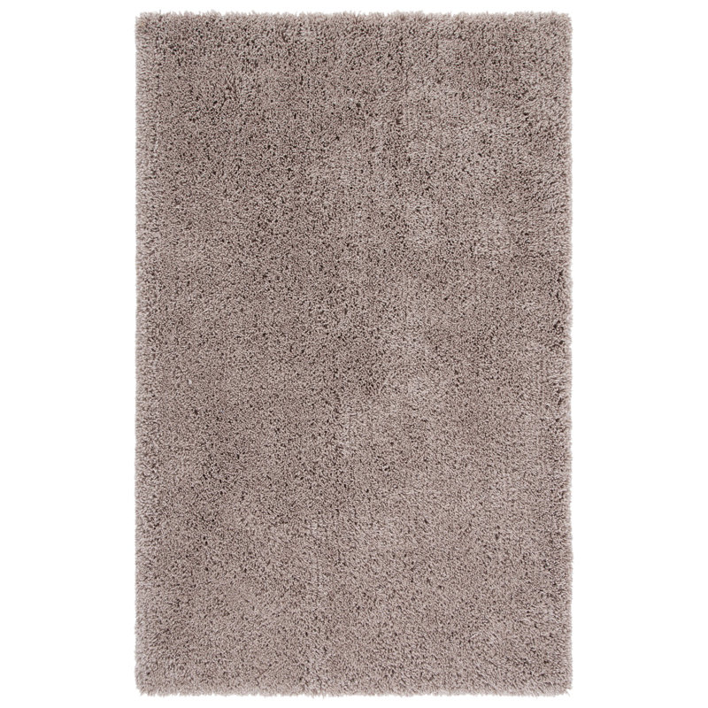 Tapis taupe touffeté et fabriqué à la main Assar, Rectangle 4 pi x 6 pi