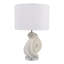 Lampe de table moderne pour table de chevet ou bureau - base sculpturale décorative pour table de salon ou petite chambre - 22 po, ivoire et blanc