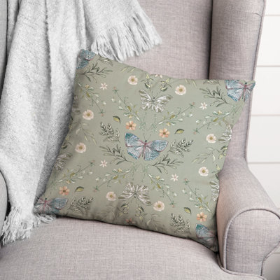 Floral Outdoor Reversible Throw Pillow