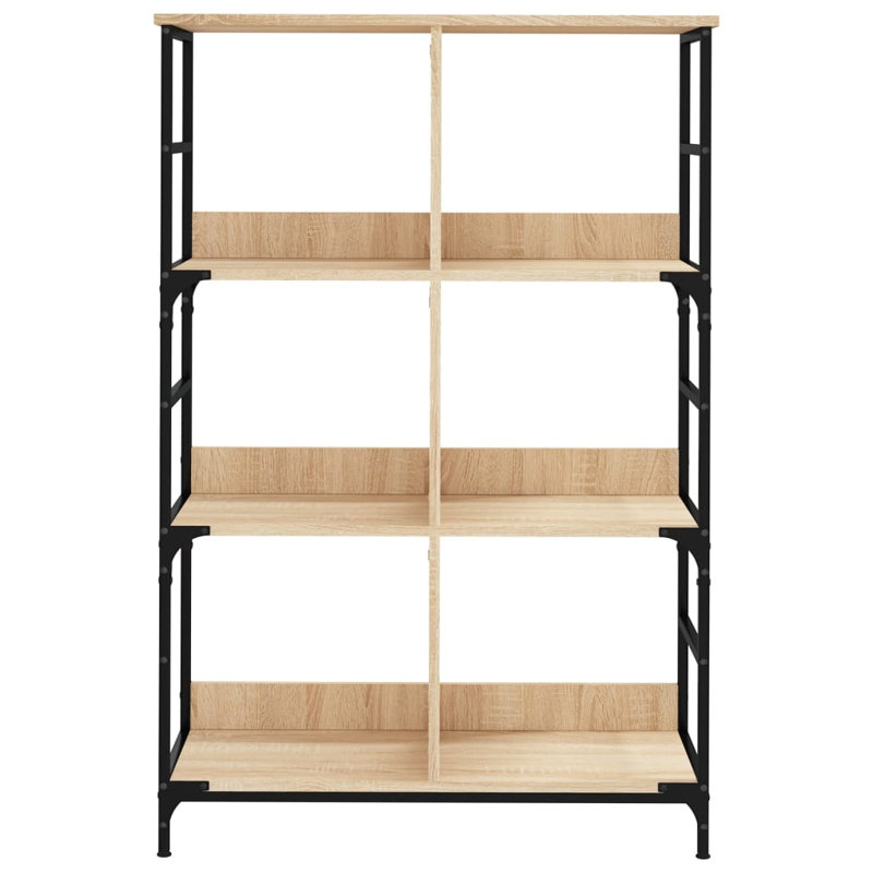 Lockmoor 117.5 cm H x 78.5 cm W Steel Etagere Bookcase, Sonoma Oak