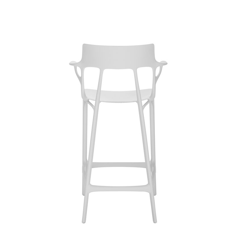 Eco-Friendly A.I. Recycled White Counter Stool by Philippe Starck
