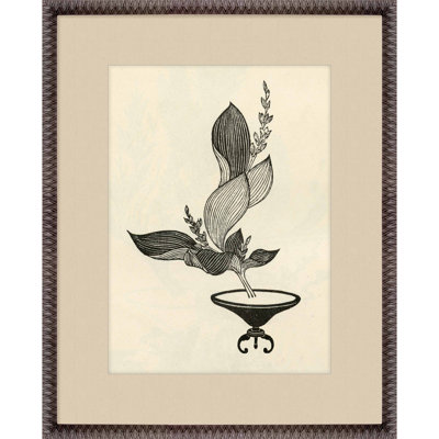 Martha Stewart Perry Street Paper Wall Art, Modern Botanical: Vessel Study II, 20.25" x 25.25", Living Room and Bedroom Decor, Framed