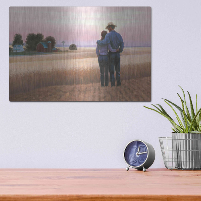 «Family Farm» par James Wiens, art mural en métal, H 12 po x l 16 po