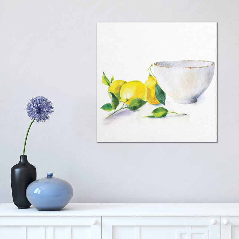 «Lemon Bowl» par Nikki Chu - impression, Toile tendue, H 18 po x l 18 po x 1,5 po