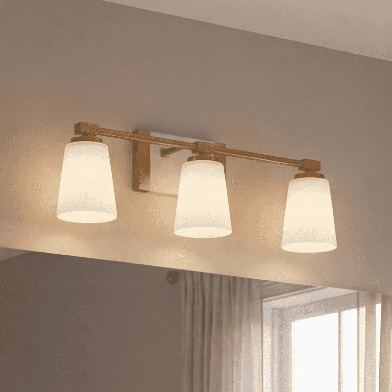 Matha 3-Light Vanity Light, 8" H x 25.25" W x 25.25" D, 3 Lights