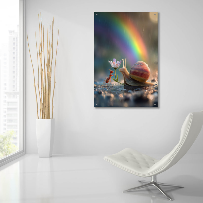  «At The End Of The Rainbow» par Ann Klee, art mural en verre acrylique, 24 po x 36 po, H 36 po x l 24 po