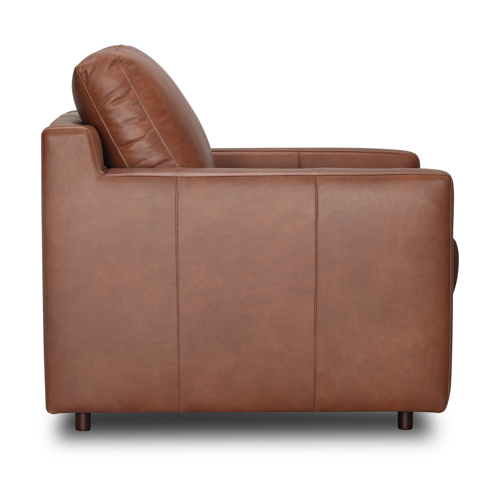  Genuine Leather Club Chair, Vintage Brown Top Grain Genuine Leather