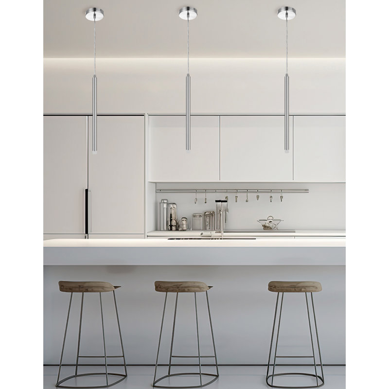 Luminaire suspendu 1 lumière Sanya, Chrome poli