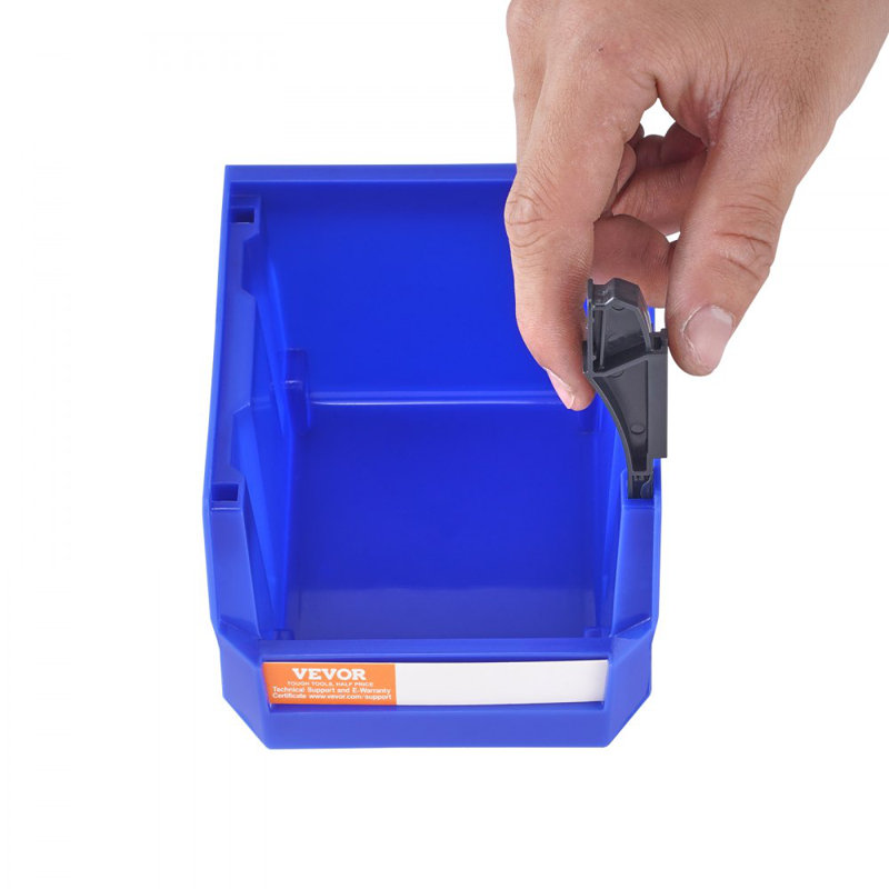 Plastic Storage Bin, (5-Inch x 4-Inch x 3-Inch), Hanging Stackable Storage Organizer Bin