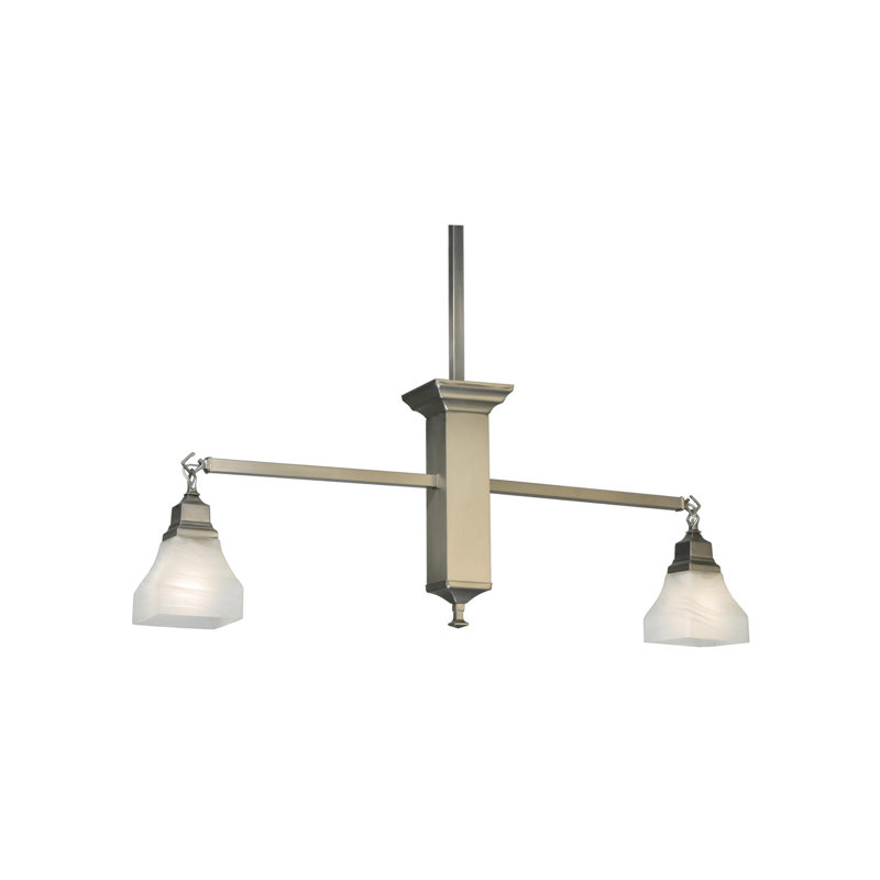 Brushed Nickel Glass Globe 2-Light Indoor/Outdoor Pendant