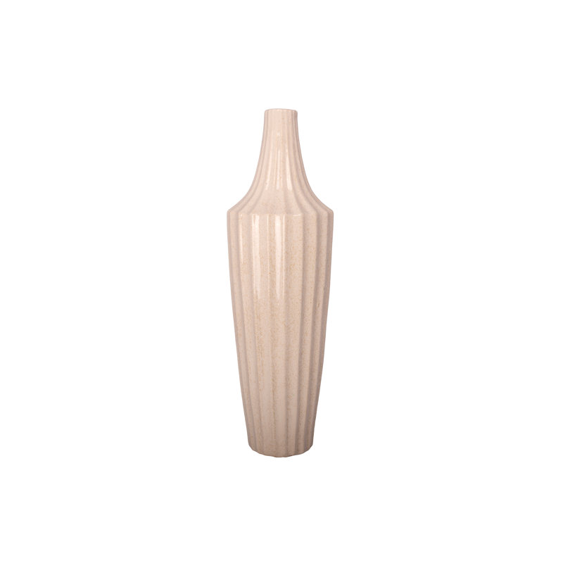 Vase en céramique finition crème lustrée