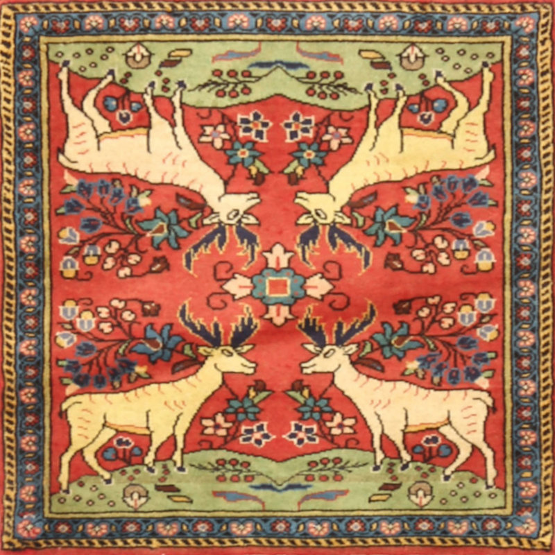 Tapis 100% traditionnel lavable à la machine 3897, Carré 6 pi