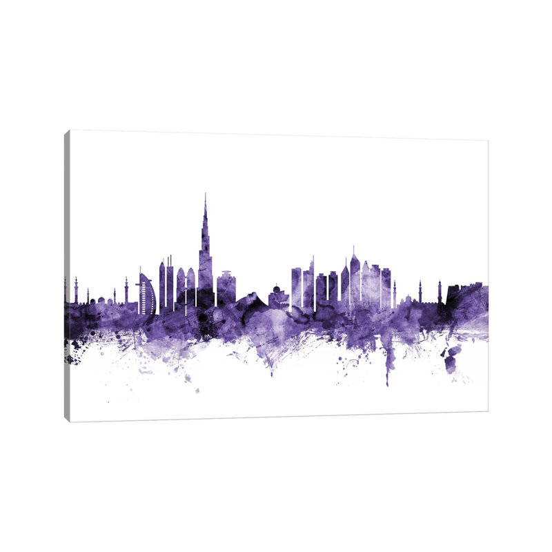 Dubai, UAE Skyline by Michael Tompsett - Wrapped Canvas Gallery-Wrapped Canvas Giclée, 30.48 cm H x 45.72 cm W