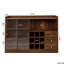 Buffet élégant et spacieux avec portes coulissantes en verre, idéal pour les espaces de rangement, bon rangement, couleur noyer, panneau de particules + espace