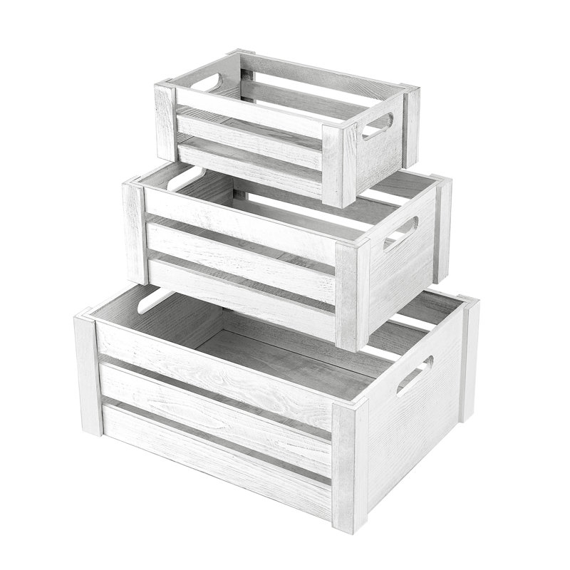 Ensemble de 3 paniers de rangement, Gris clair