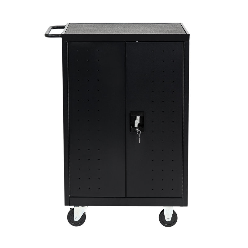 40'' H Laptop/Tablet Storage Cart with Wheels, 40" H x 25.7" W x 21" D