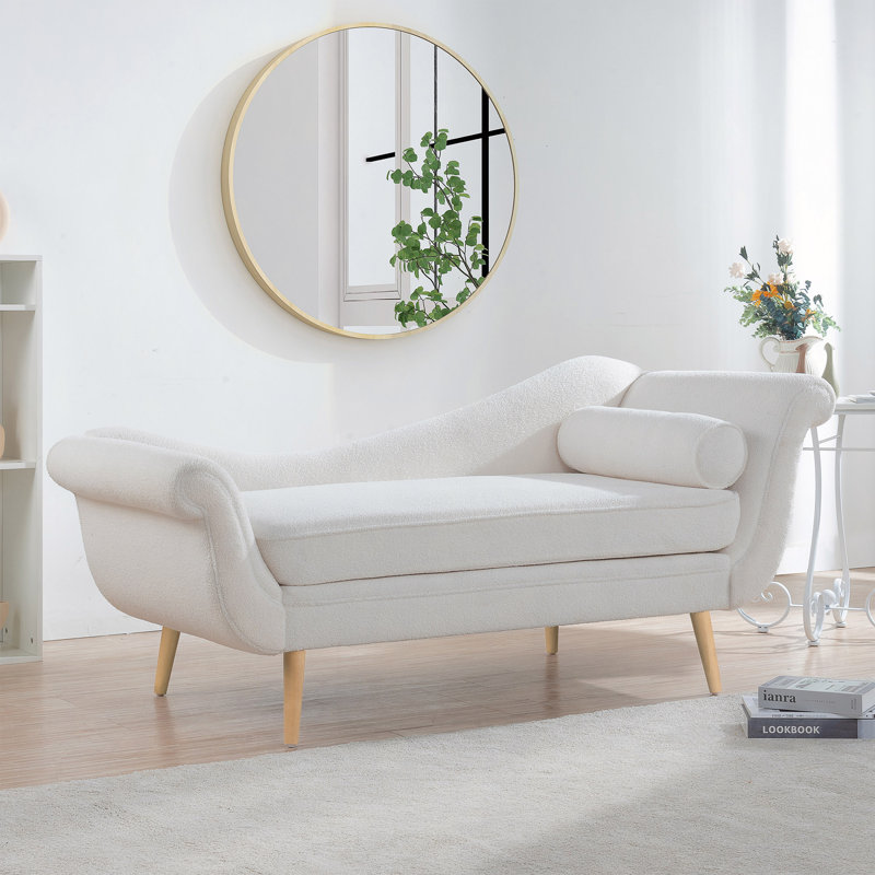 Chaise longue avec accoudoirs à volutes