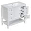 Meuble-lavabo élégant avec lavabo, tiroirs et armoire pour un décor de salle de bain fonctionnel et élégant.-298051036