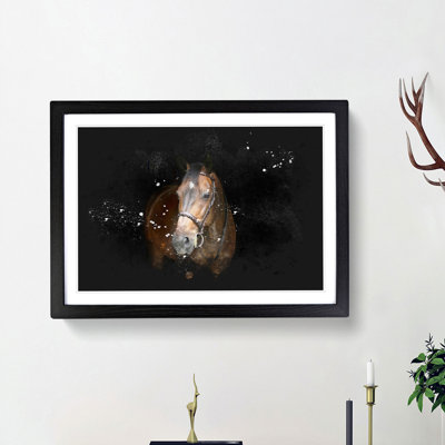 Brown Horse in the Shadows - Picture Frame Painting Print