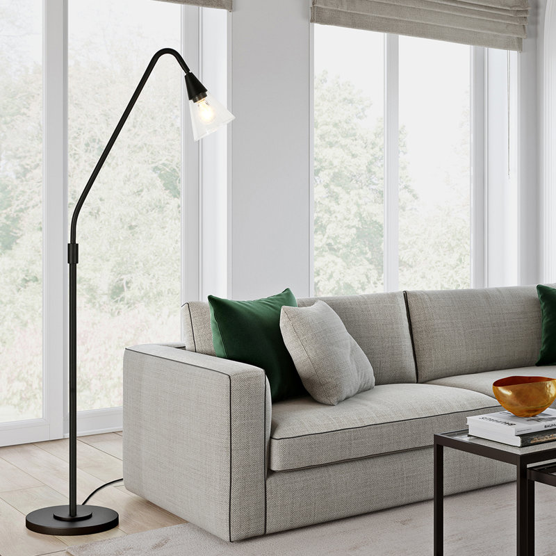 Lampe sur pied arquée 66 po Aleks, Bronze noirci