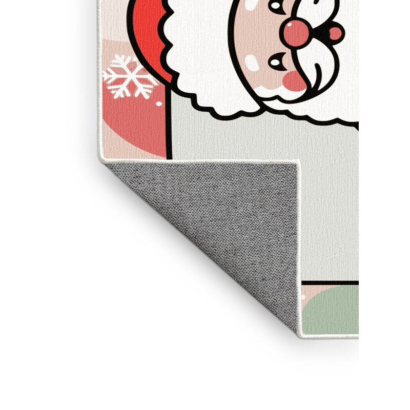 Tapis de vacances d'hiver de Noël lavable The Holiday Aisle®, Rectangulaire 2 pi x 3 pi