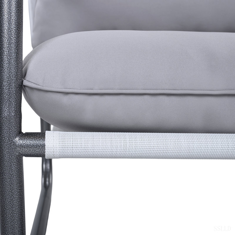 Fauteuil d'extérieur avec cadre en aluminium, fauteuil simple avec coussin amovible résistant à l'eau