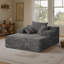 Chaise longue rembourrée en velours côtelé Compression-1338575058
