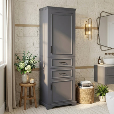Freestanding Bathroom Storage Linen Cabinet