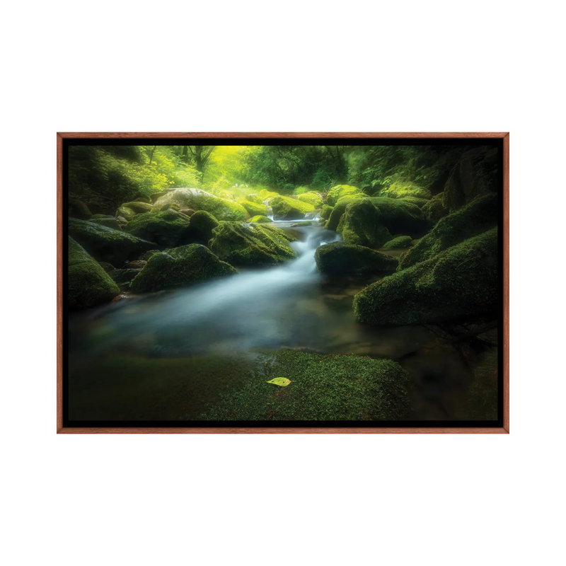 Green Stone 1 Piece Floater Frame Wall Art on Canvas