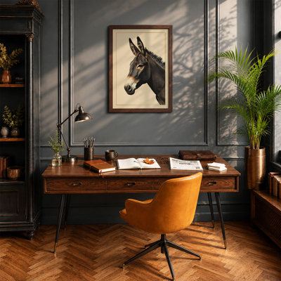 Donkey Study Boho - Framed Print