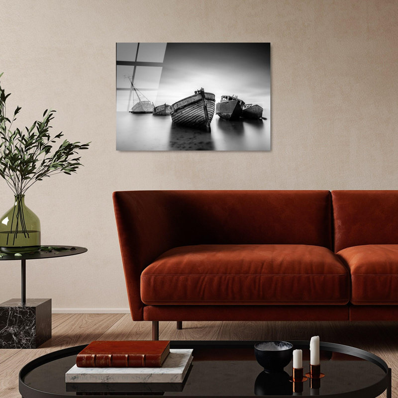 Élégante peinture décorative en verre trempé de 19,7 po x 27,6 po | 100% verre trempé, épaisseur: 0,16 pouce | Parfait pour la décoration intérieure, le salon et le bureau | Superbe œuvre d'art avec une esthétique moderne