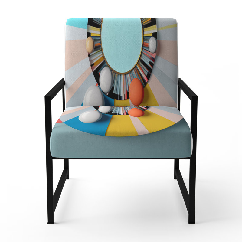 Fauteuil d'appoint à motif géométrique abstrait rembourré Croker, Noir, noir, noir, noir
