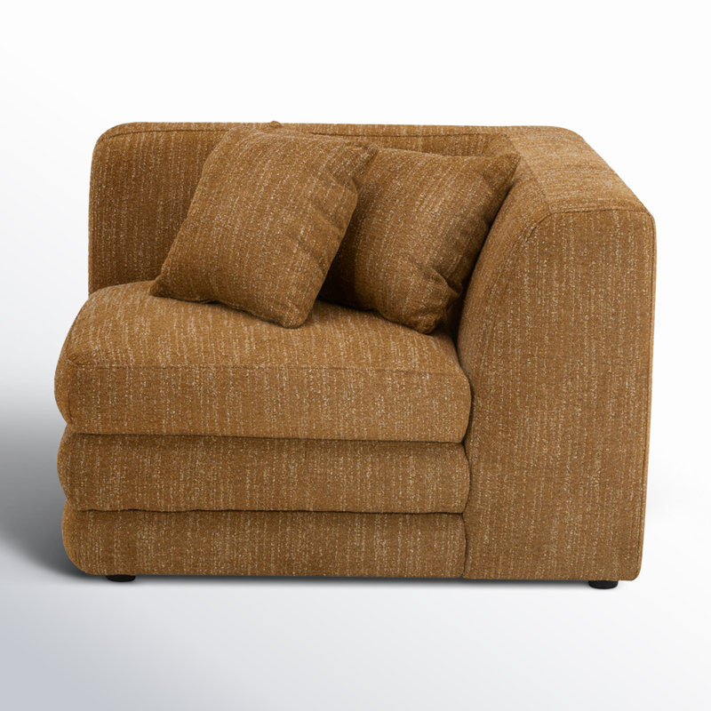 Donia Upholstered Accent Chair, Amber Glow Mustard Tweed